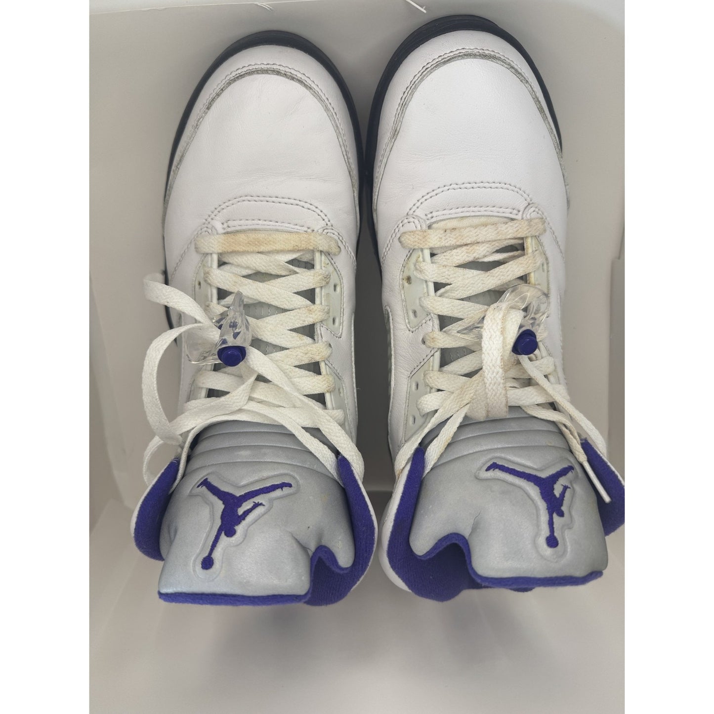 Air Jordan 5 Retro Shoes White Dark Concord Black W OG Box