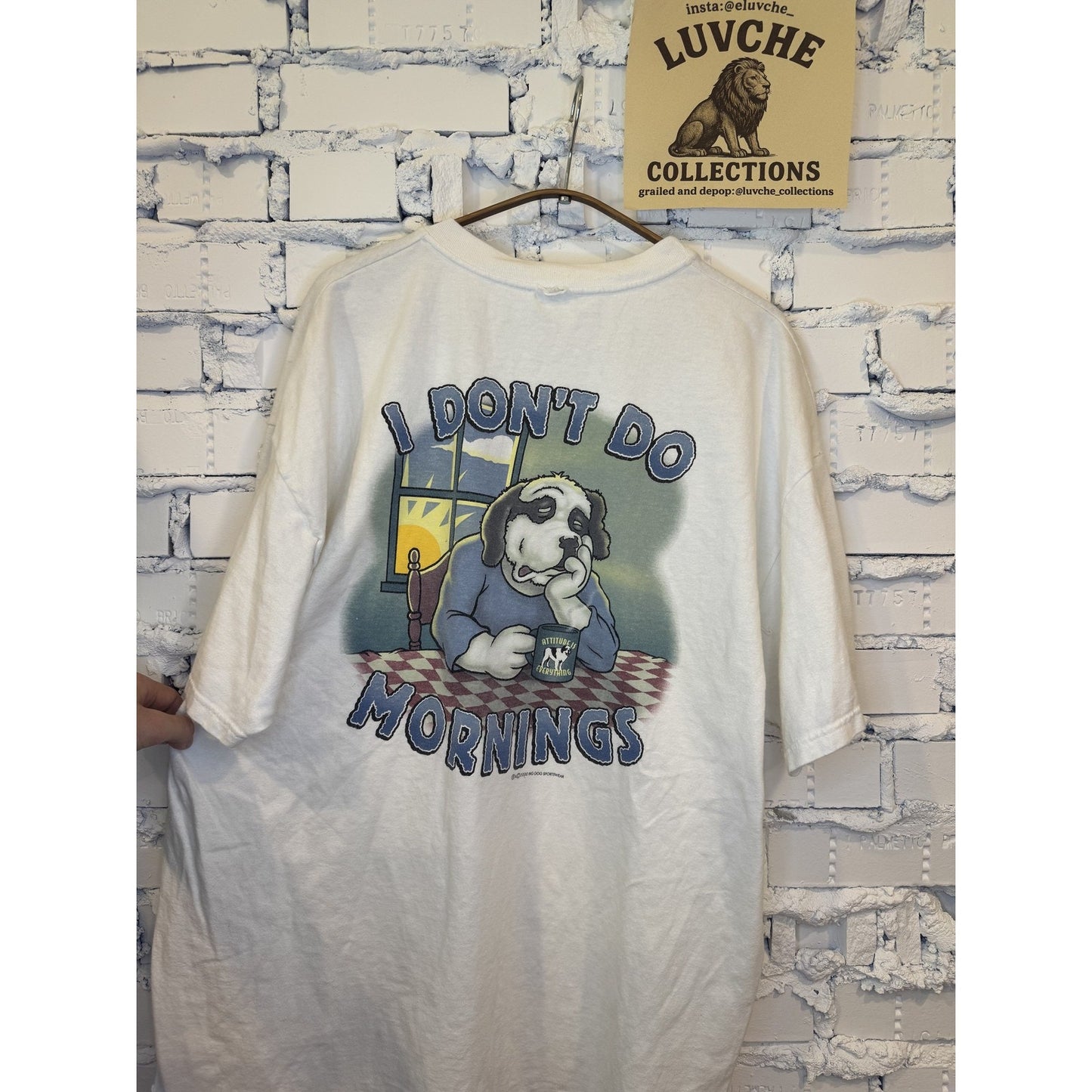 Vintage Big Dogs Shirt Mens XL "I Don't Do Mornings Funny Dog Tee"