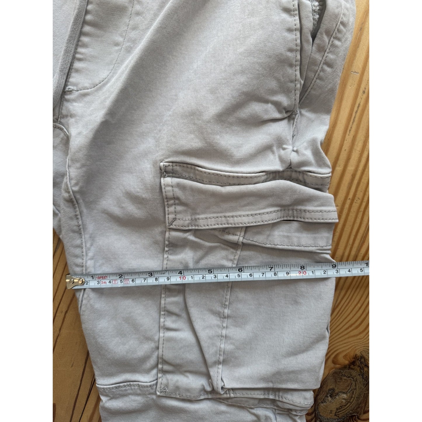 Pacsun Cargo Pants Gray Elastic Waist Drawstring Hem