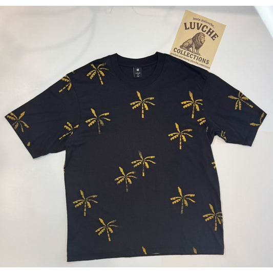 G-Star Raw M Black Palm Tree Print Oversized T-Shirt