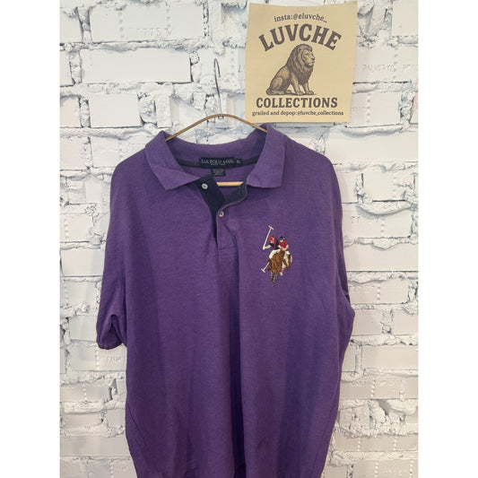 US Polo Assn Polo Shirt Mens XL Purple Embroidered Big Pony
