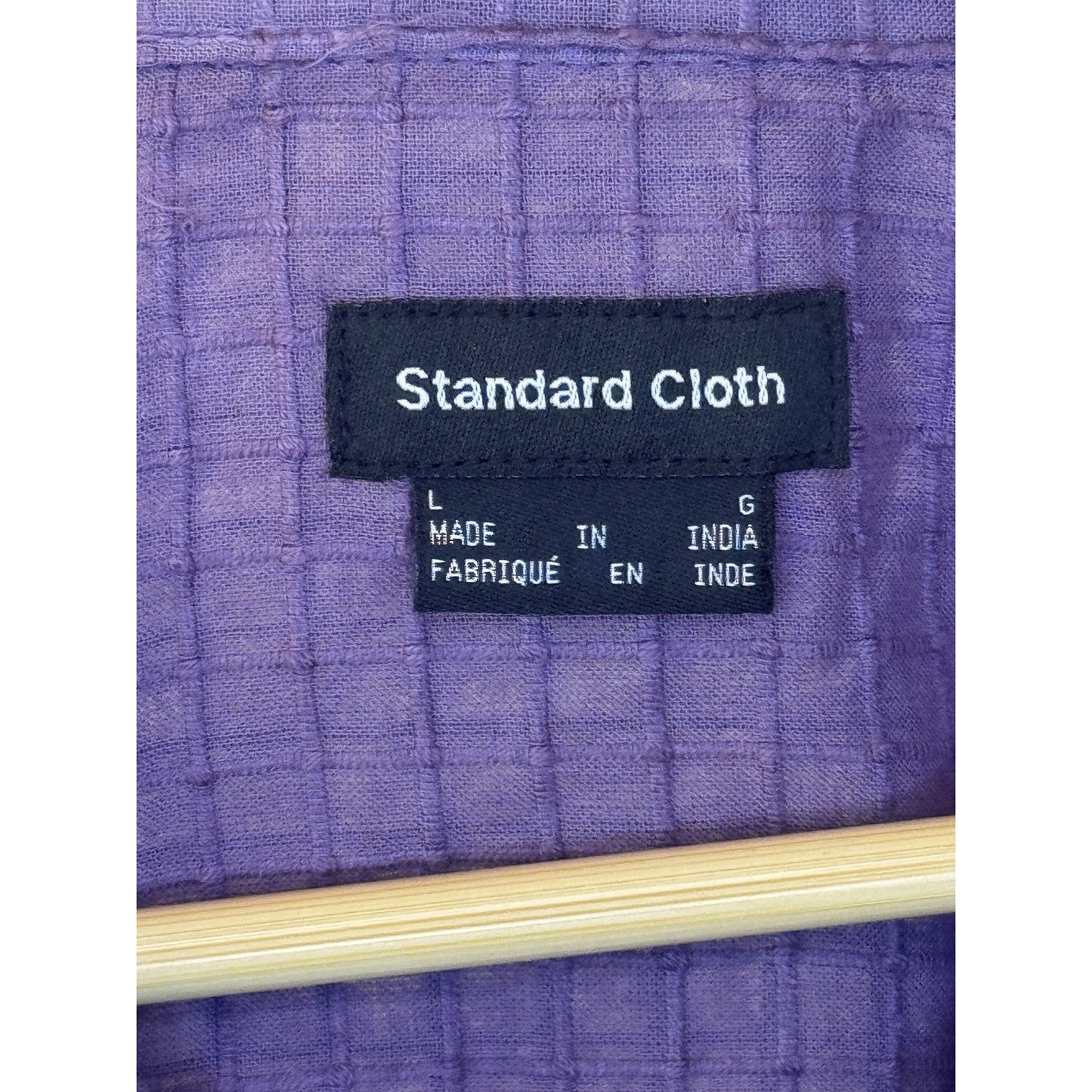 Standard Cloth L Purple Pocket Short Sleeve Button Up