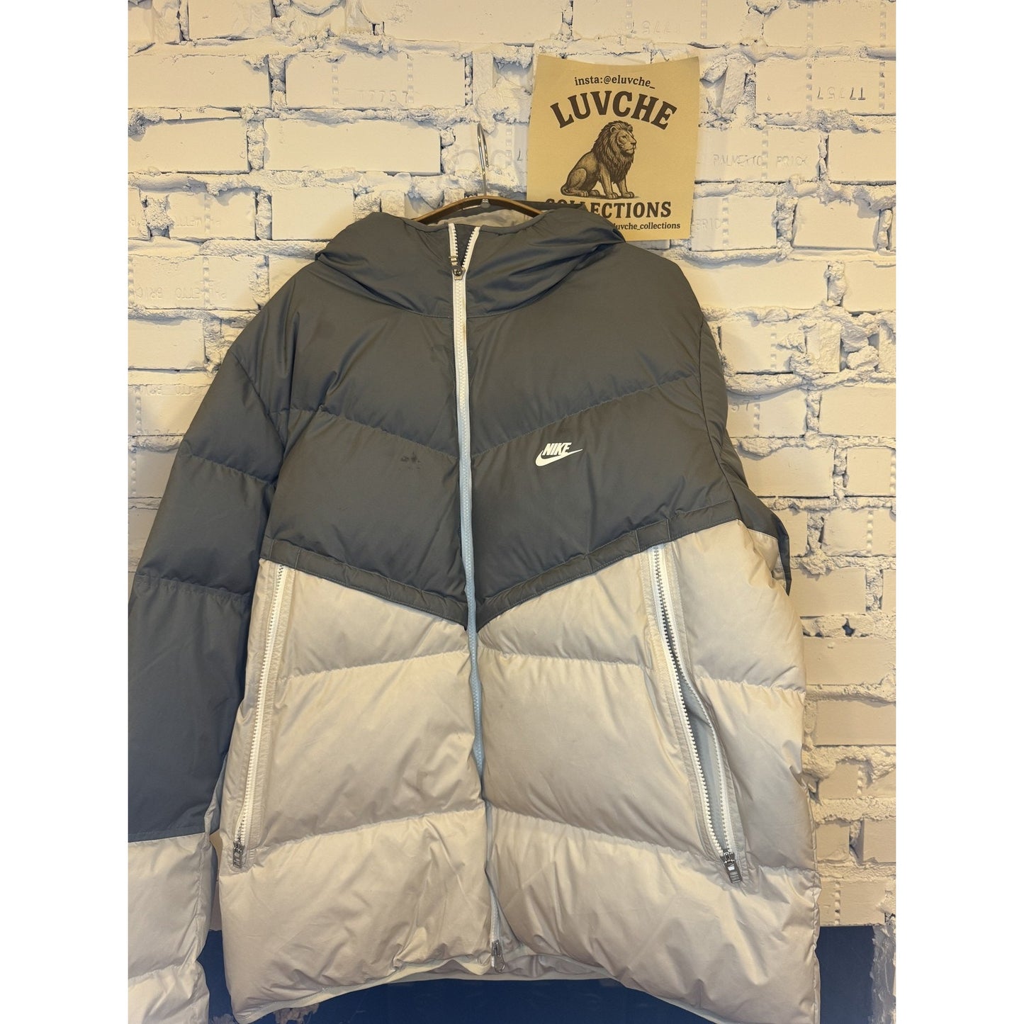 Nike Jacket Gray Storm-FIT Puffer Hooded Full Zip Puffer