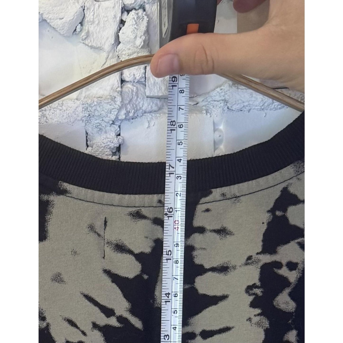 Noli Crop Top Womens XS Black Tie Dye Crewneck