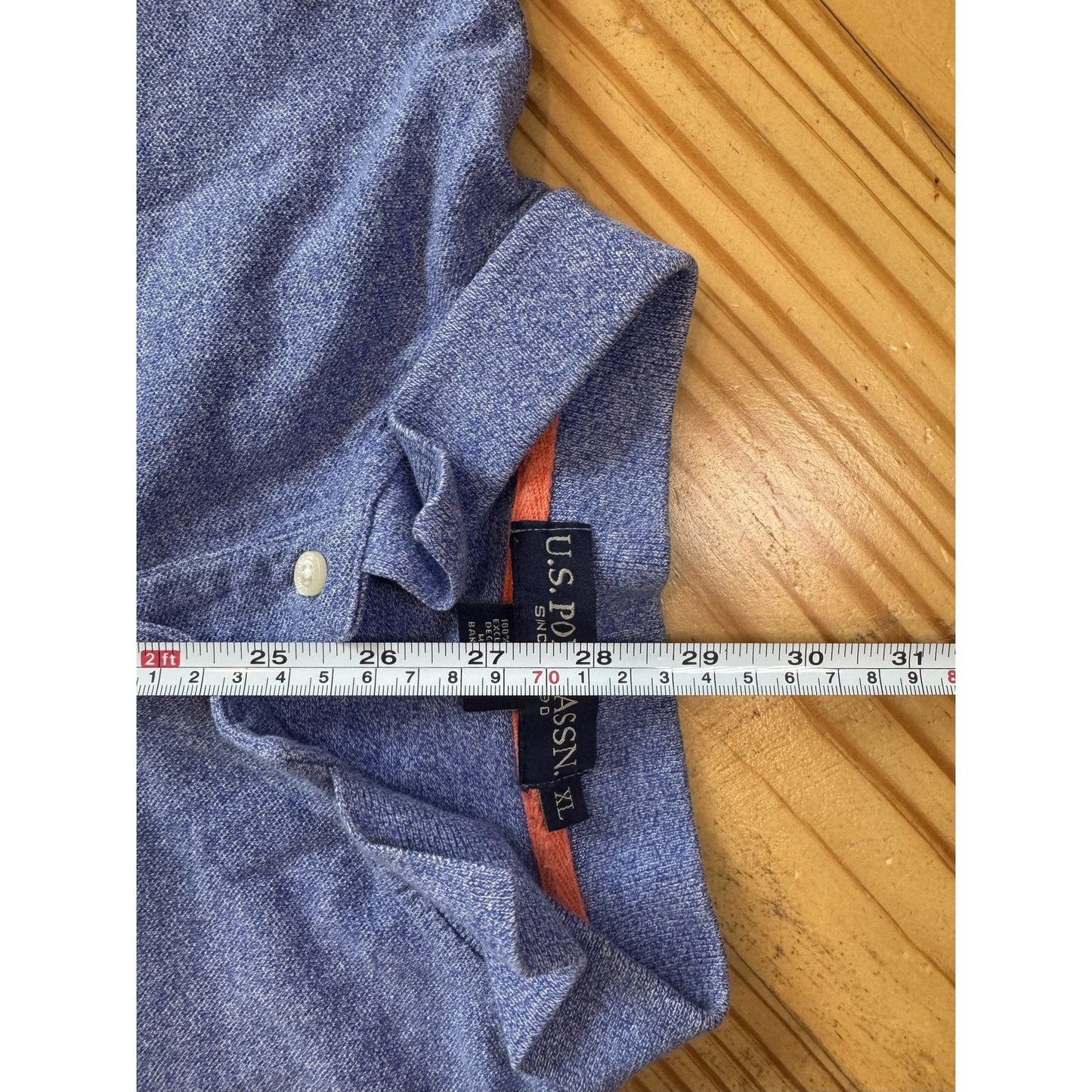 US Polo Assn Mens XL Blue Short Sleeve Golf Polo