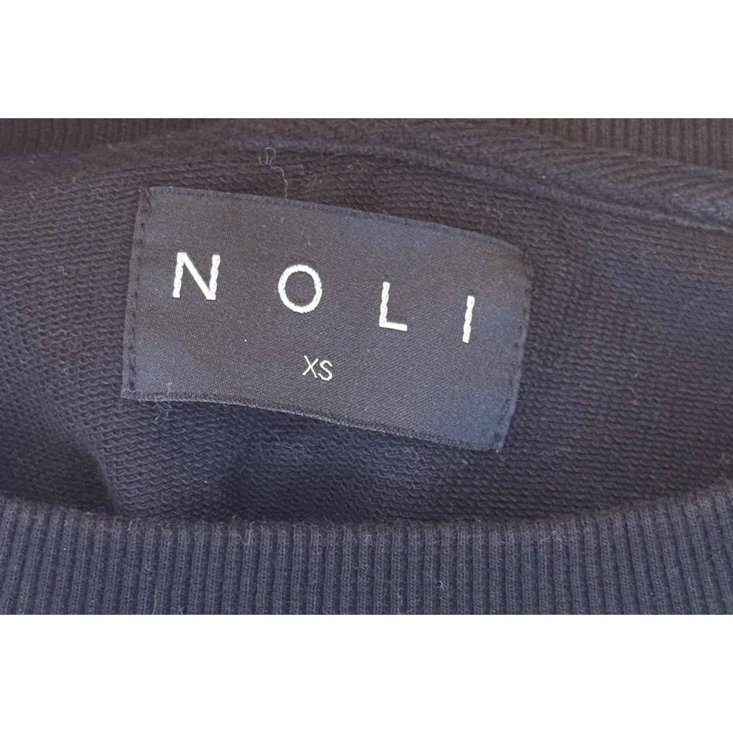 Noli Crop Top Womens XS Black Tie Dye Crewneck