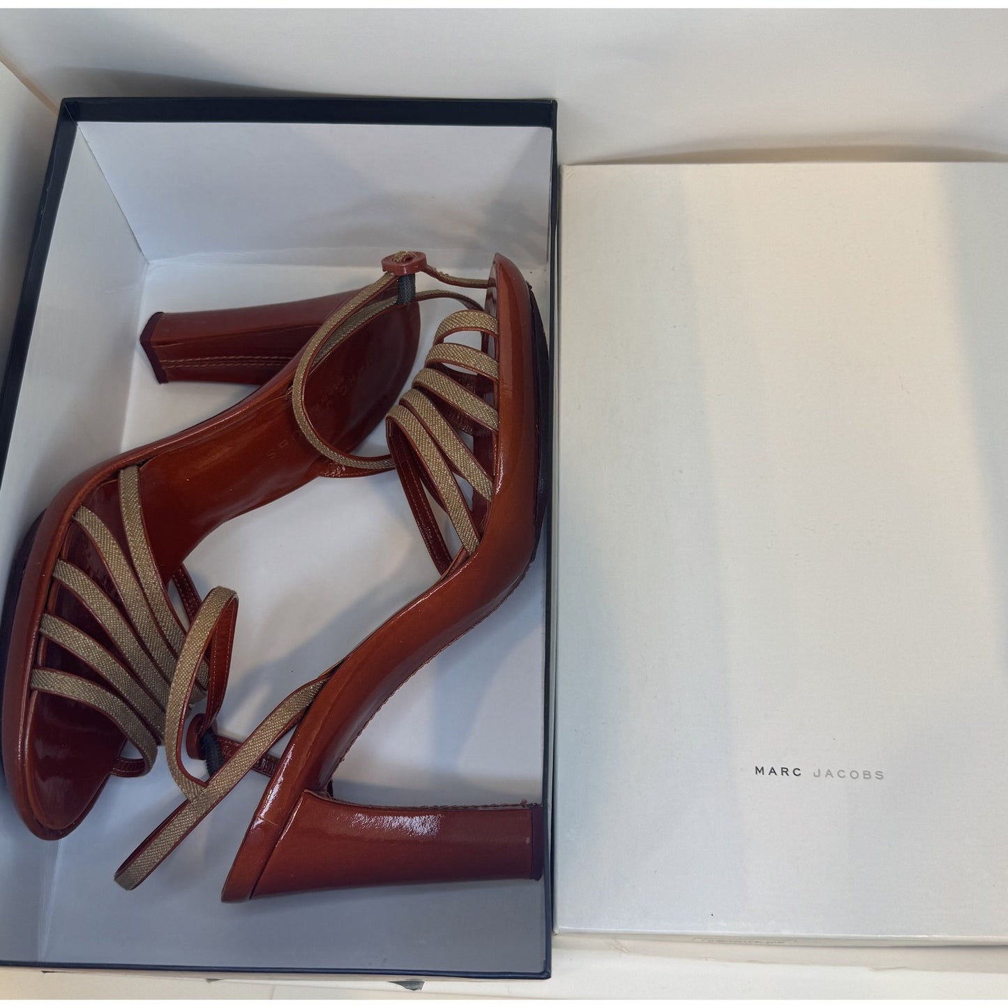 Marc Jacobs Womens Size 6.5 Bronze High Heel with Box