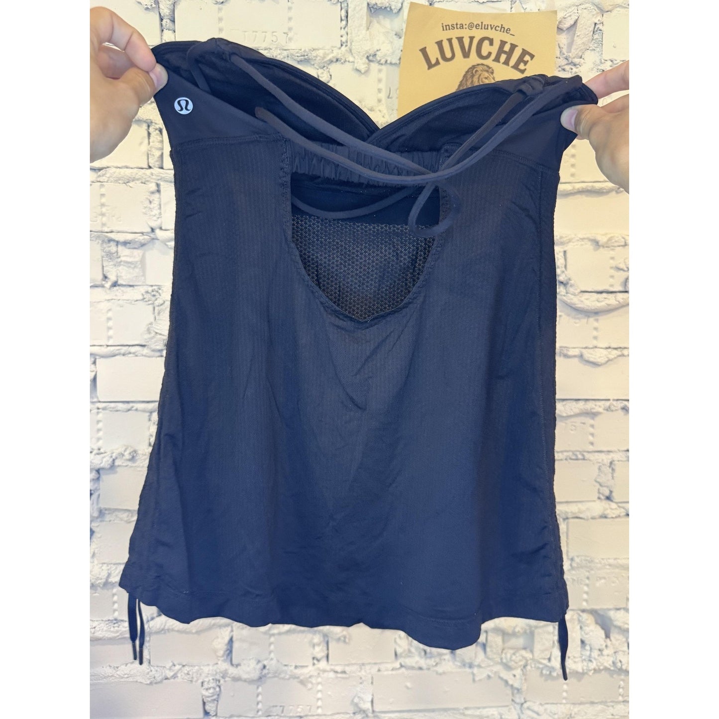 Lululemon Womens S Black Strappy Tank Built In Bra