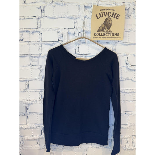 59 Womens Black Open Back Cutout Long Sleeve XS Pullover