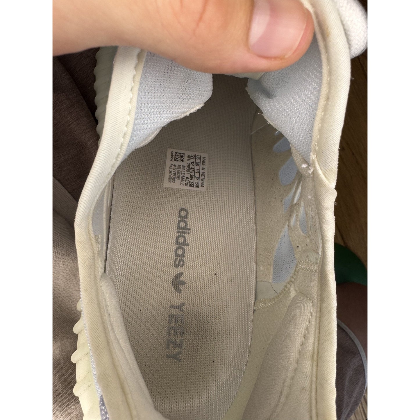 Adidas Yeezy Boost 350 V2 Mono Ice Shoes Mesh Size 12 Sneakers
