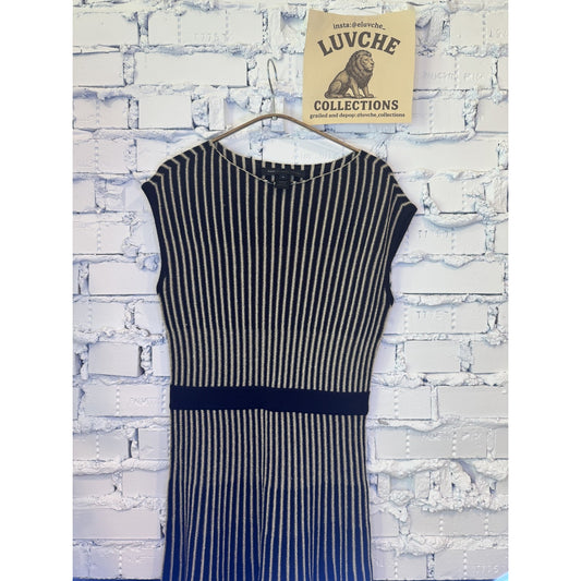 Marc Jacobs Dress Womens S Gold Metallic Stripe Knit
