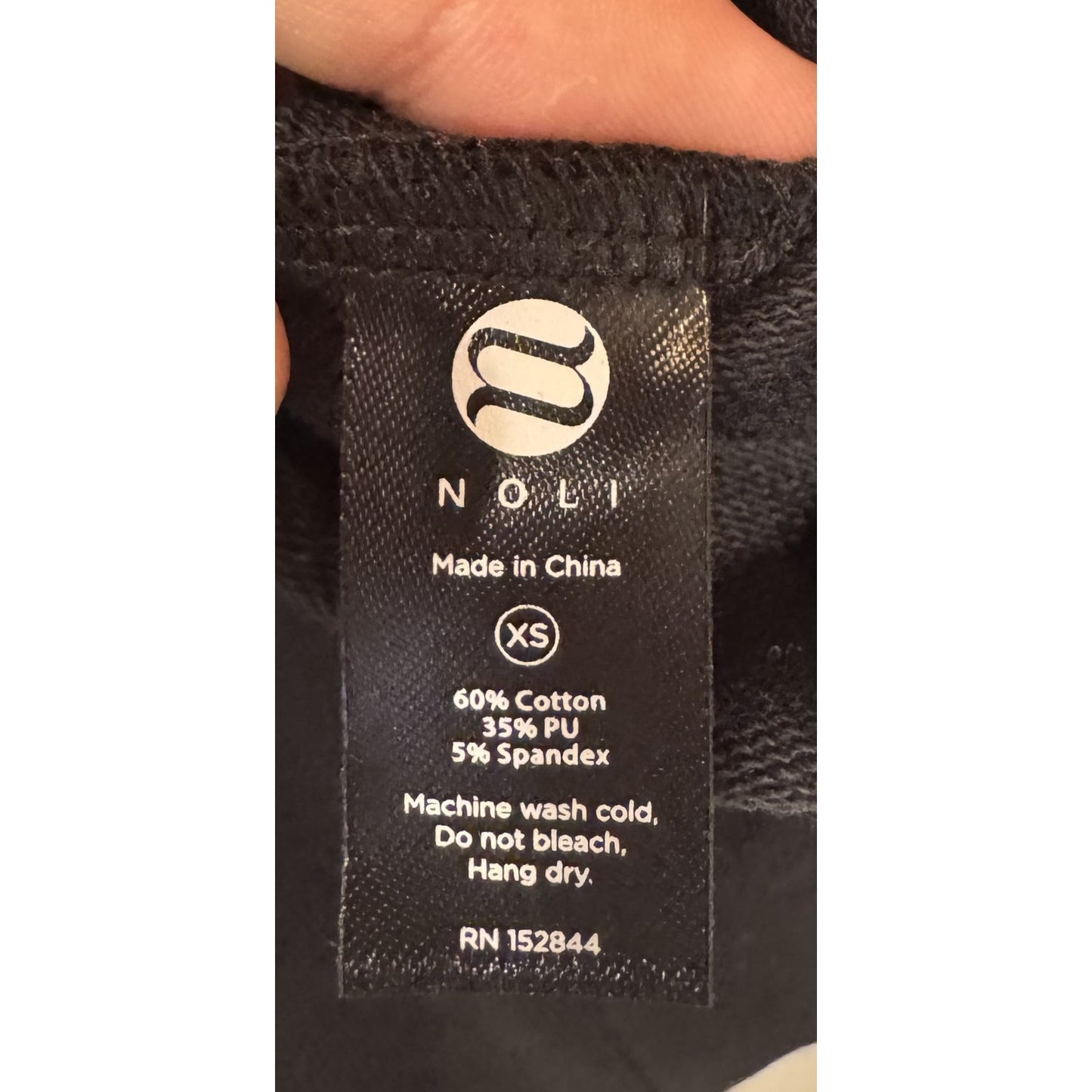 Noli Hoodie Faux Leather Pocket Pullover Drawstring Sleeve